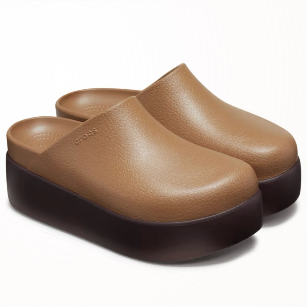 CROCS Women's Brown Platform Mules